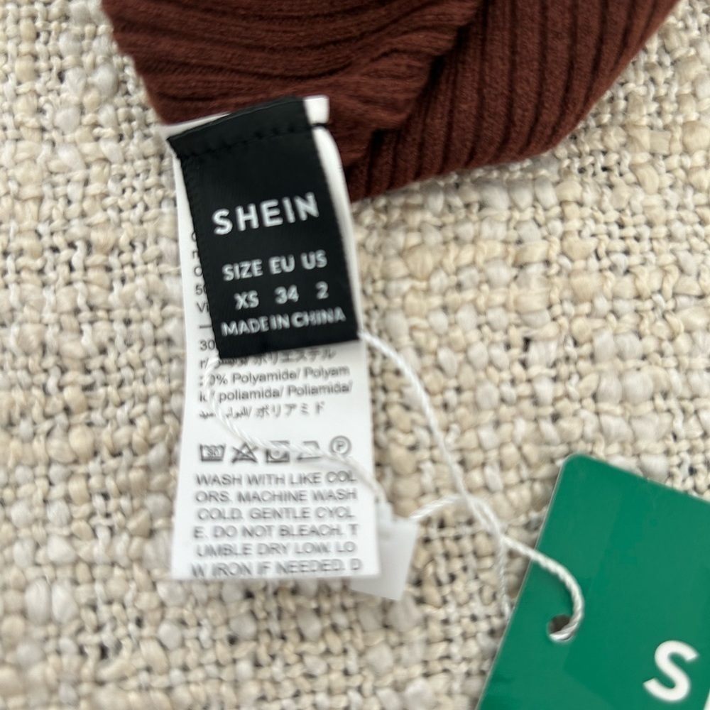 SHEIN  brown ribbed top Size XS - Picture 5 of 8